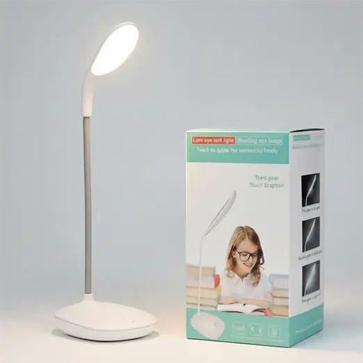 Lampe LED de Bureau Flexible 14 LEDs – Rechargeable USB, 3 Niveaux de Lumière, Tactile tn11.webp