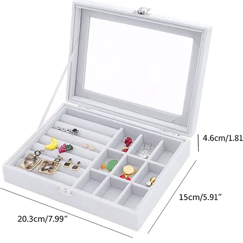 Boîte de Rangement Luxe pour Bijoux avec Couvercle Dimensions.webp
