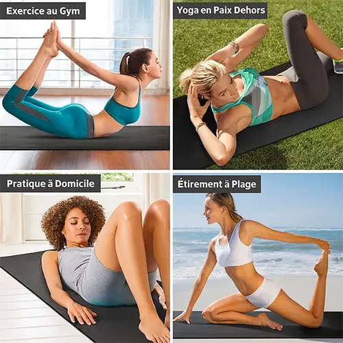 Tapis de Sport Épais Antidérapant Noir – marchinettn1.webp