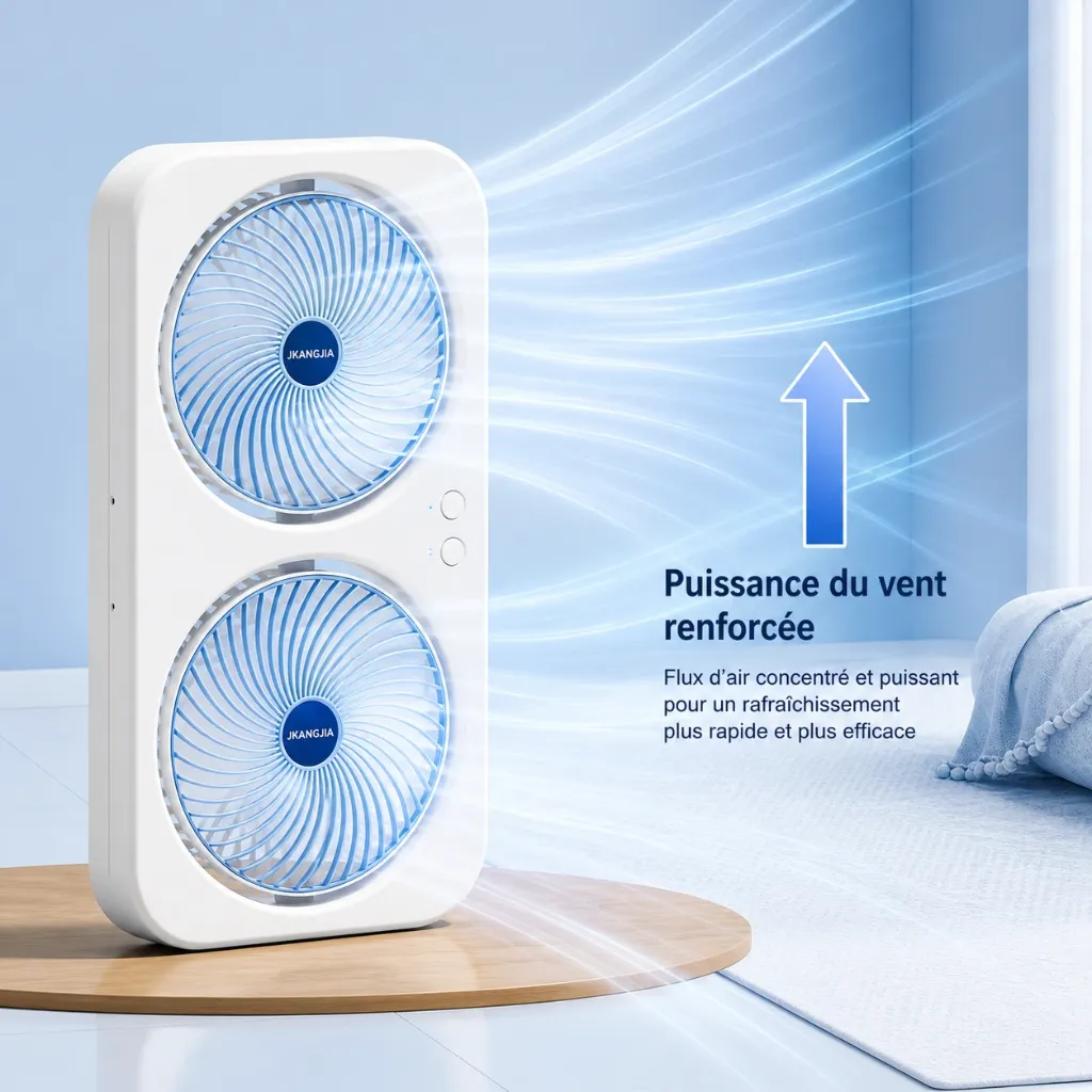 Ventilateur Double Turbo Rechargeable USB marchinet.webp