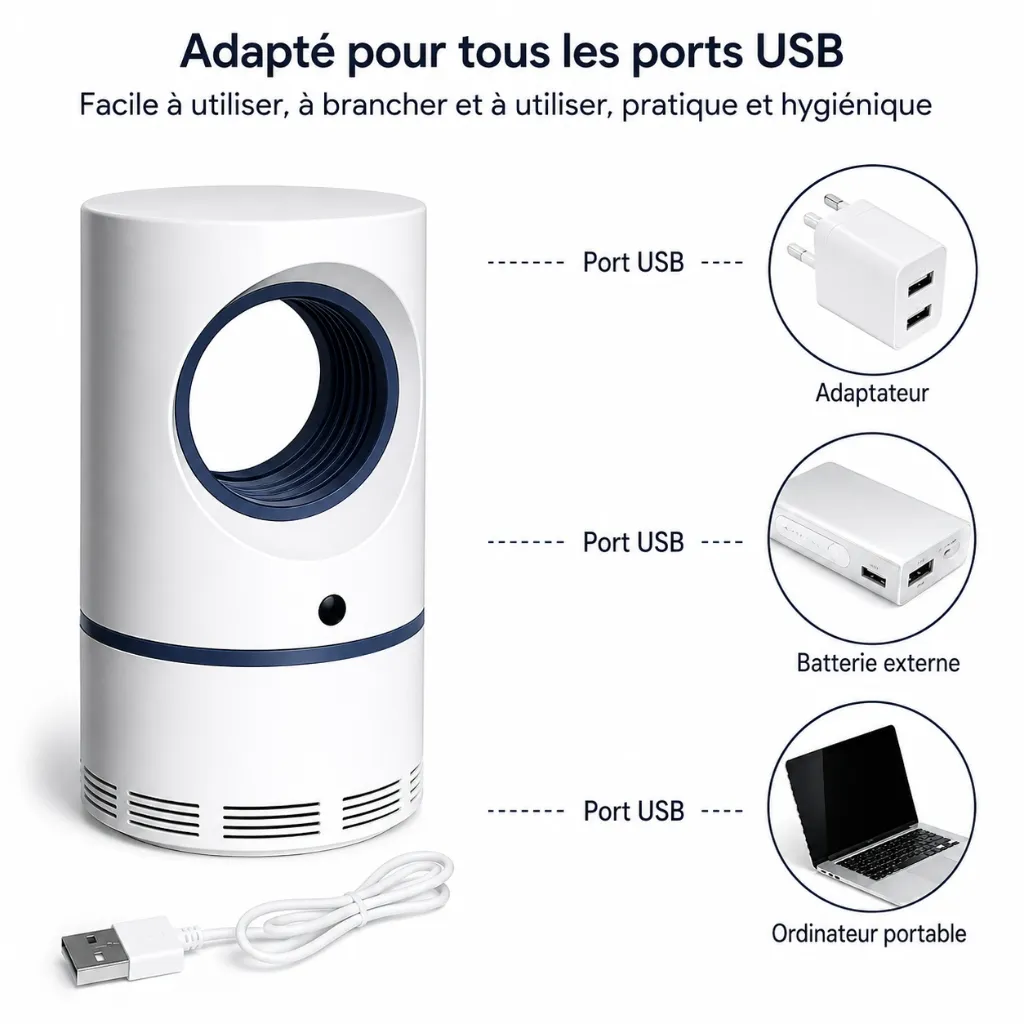 Lampe Anti-Moustiques Électrique USB à Aspiration 360° – Silencieuse et Sans Produits Chimiques marchinetn.webp