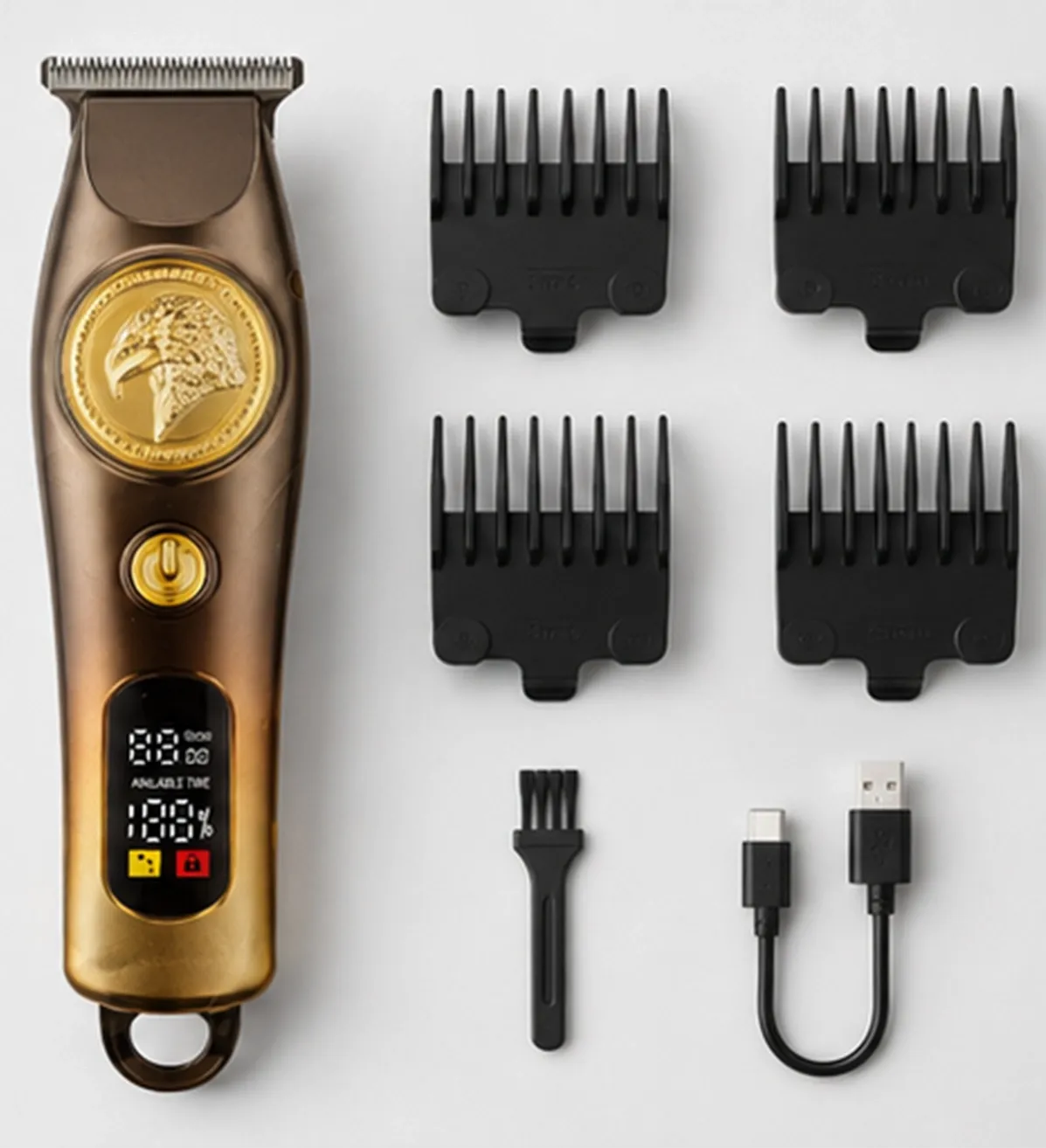 Tondeuse Professionnelle Sans Fil Trimmer X TM-T98D – Hair Clipper USB Rechargeable avec Écran LED MARCHINET.webp