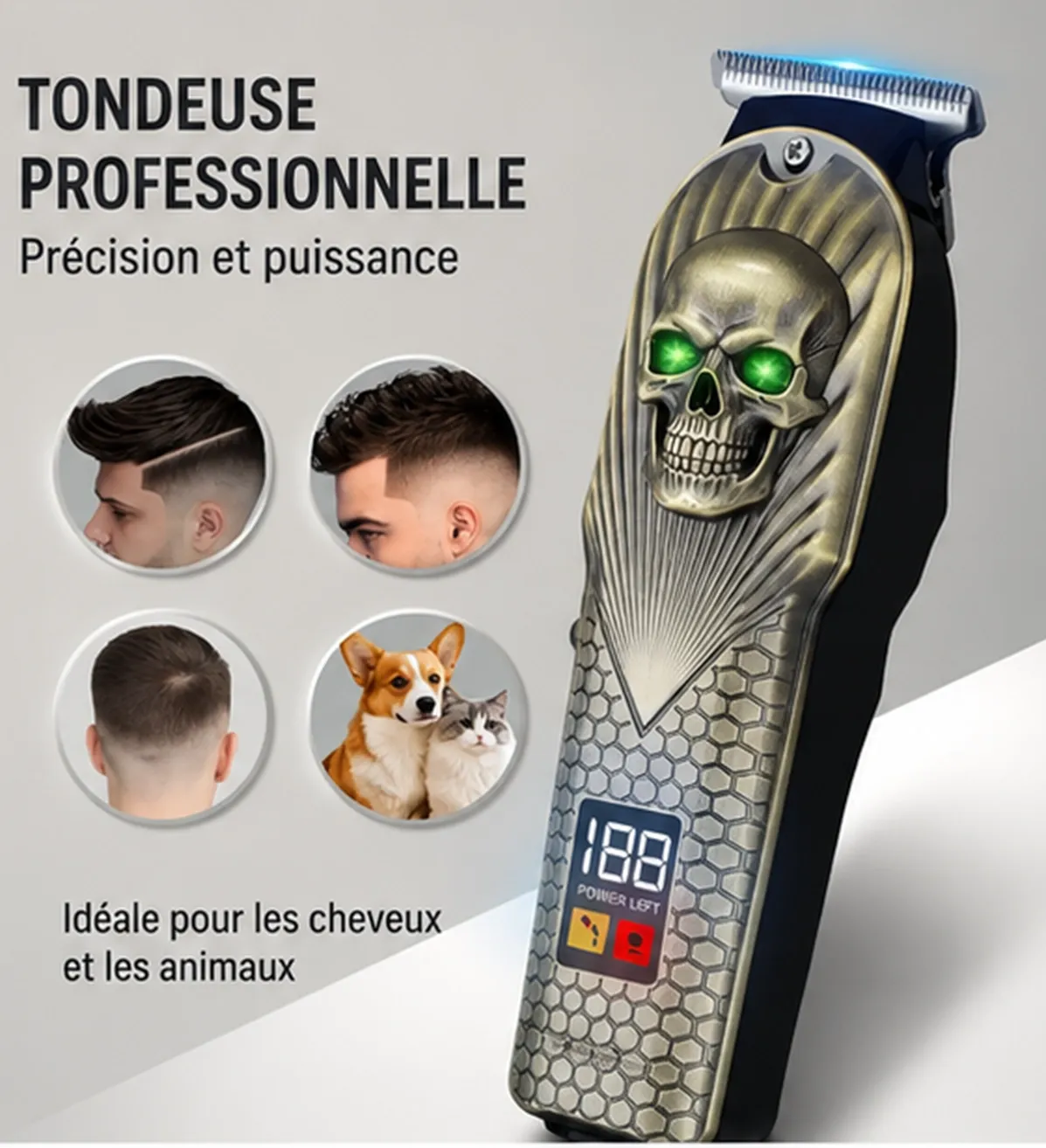 Trimmer X TM-T102 – Tondeuse Professionnelle Sans Fil LED Skull.webp