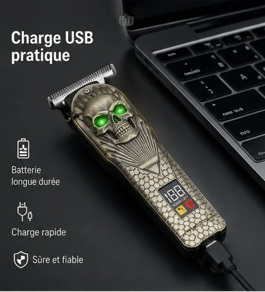 Trimmer X TM-T102 – Tondeuse Professionnelle Sans Fil LED Skull marchinet.webp