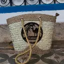 Couffin Artisanal Tunisien Design Camel & Palmier Marchinet.webp