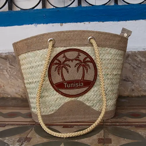 Couffin Artisanal Ovale en Fibre de Palmier – Fait Main à Nabeul – Modèle CN11 marchinettn.webp