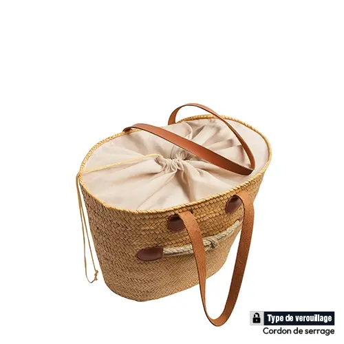 Couffin Noir  Panier en Osier avec Anses en Cuir Noir  Artisanat Tunisien marchinettn.webp