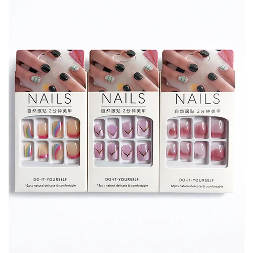 Pack 3 Faux Ongles Press-On – Collection Élégance MN-PON-004