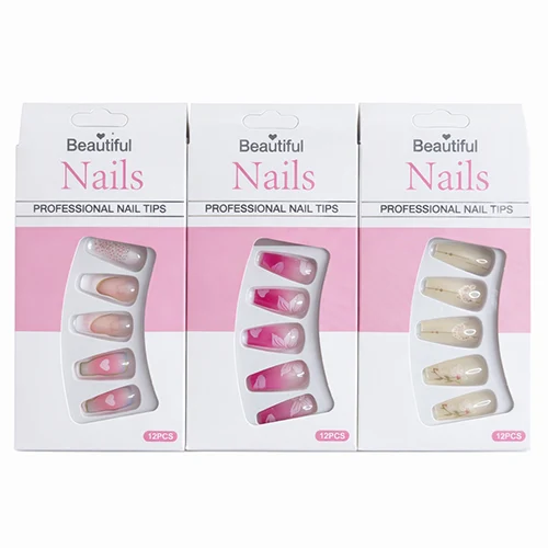 Pack 3 Styles Faux Ongles Press-On Beautiful Nails – Nail Art Élégant  MN-BN-NAILS-PACK3-02