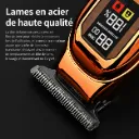 Tondeuse Professionnelle Sans Fil LCD – Lames Acier + Moteur Puissant Silencieux