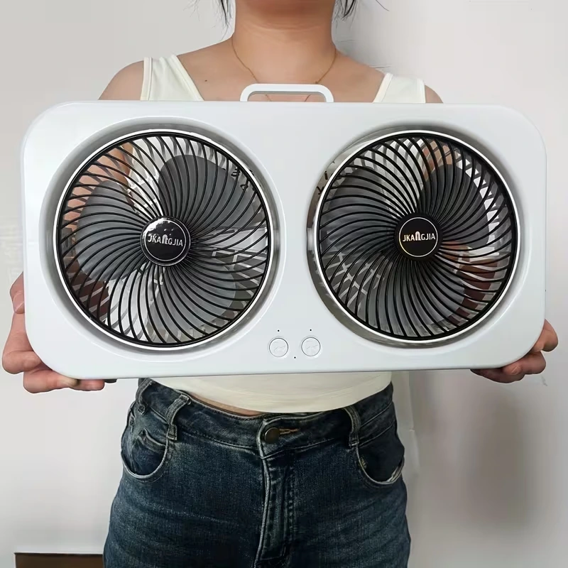 Ventilateur Double Turbo Rechargeable USB-C Portable – Refroidissement Puissant