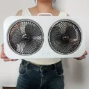 Ventilateur Double Turbo Rechargeable USB-C Portable – Refroidissement Puissant