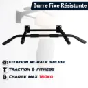 Barre Fixe Murale pour Traction – Musculation & Fitness Maison 180 kg – Tunisie