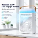 Ventilateur Climatiseur Portable 3-en-1 USB avec Brumisation & Lumière LED RGB