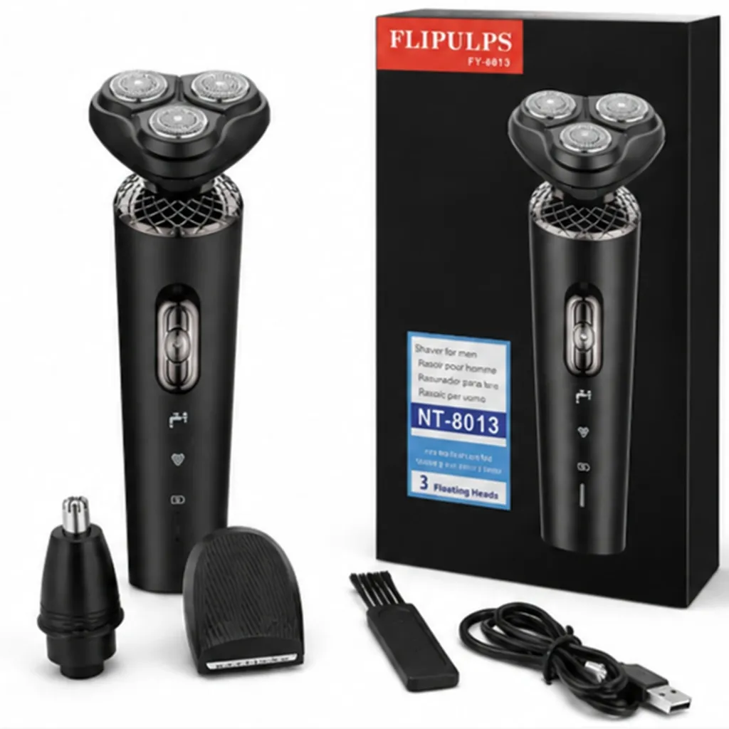 Rasoir Électrique 3 Têtes Rechargeable DINGKE DK-8013 – Étanche & Multifonction