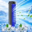 Ventilateur Tour Rafraîchisseur d'Air USB – 3 Vitesses, LED Bleu, Silencieux