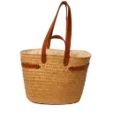 Couffin Artisanal en Doum avec Anses en Cuir – Tunisie