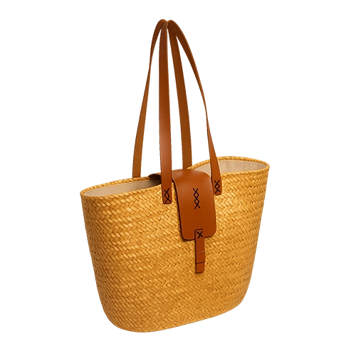 Sac en Osier Naturel avec Finition Cuir – Tunisie