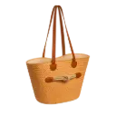 Couffin artisanal en paille tressée avec anses cuir & corde – Fait main en Tunisie