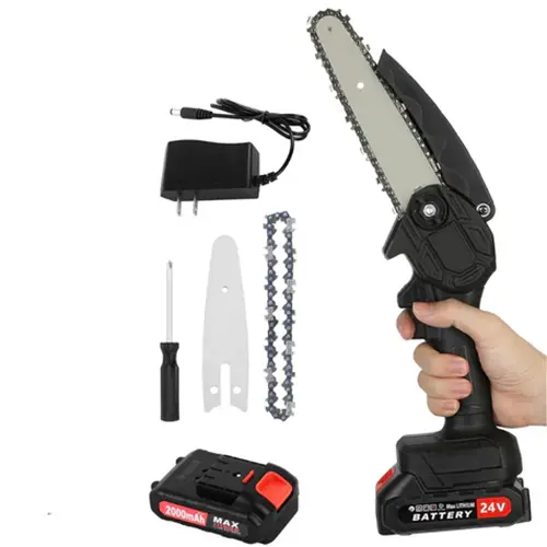 Mini tronçonneuse électrique sans fil 24V – Coupe bois & branches