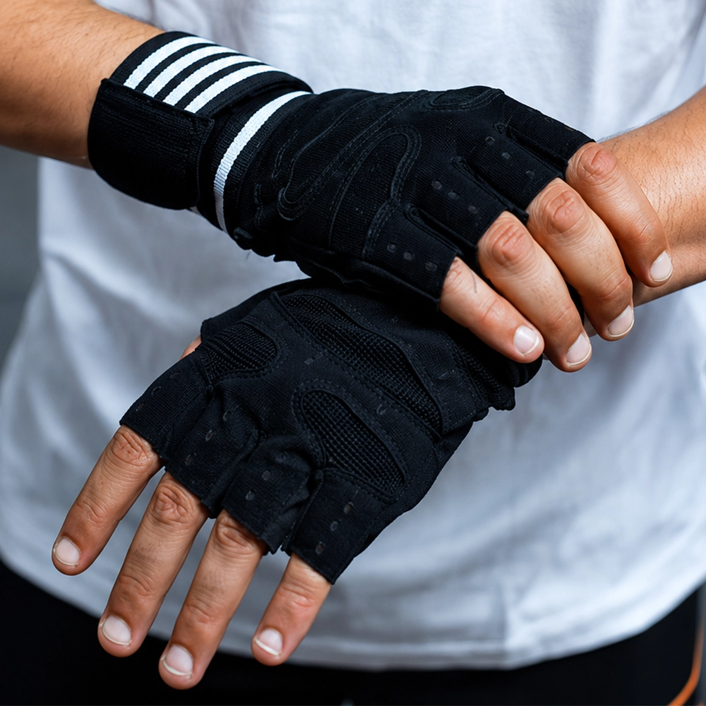 Gants de Musculation Antidérapants – Poignet Renforcé (Noir Classique (Black))